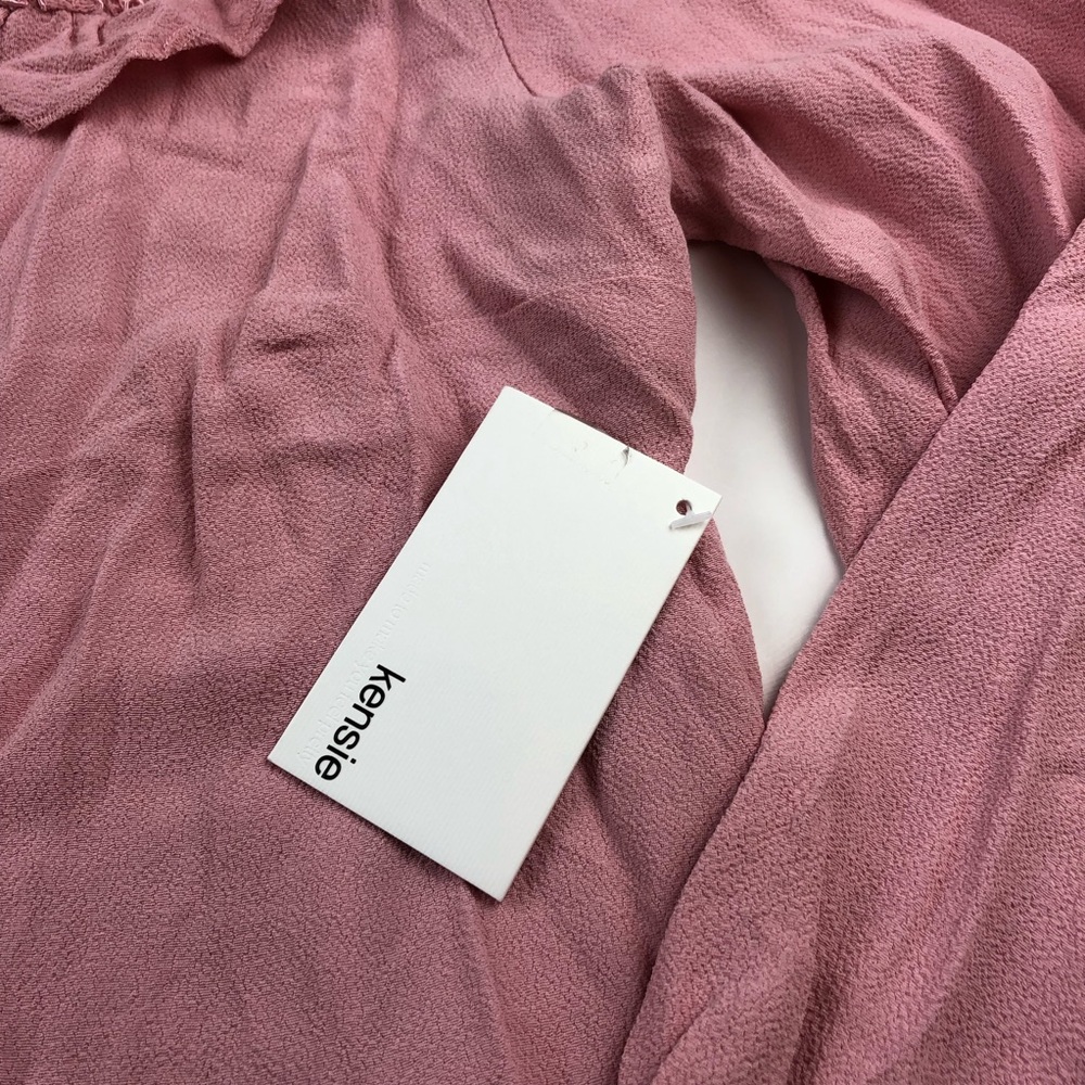 KENSIE Pink Lace Ruffled Dressy Blouse NWT - Picture 5 of 8